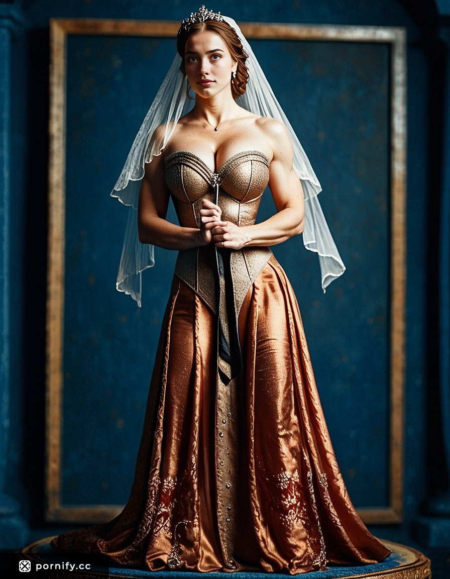 💪 Muscular Bride in Wedding Dress - Hyperrealistic AI Art