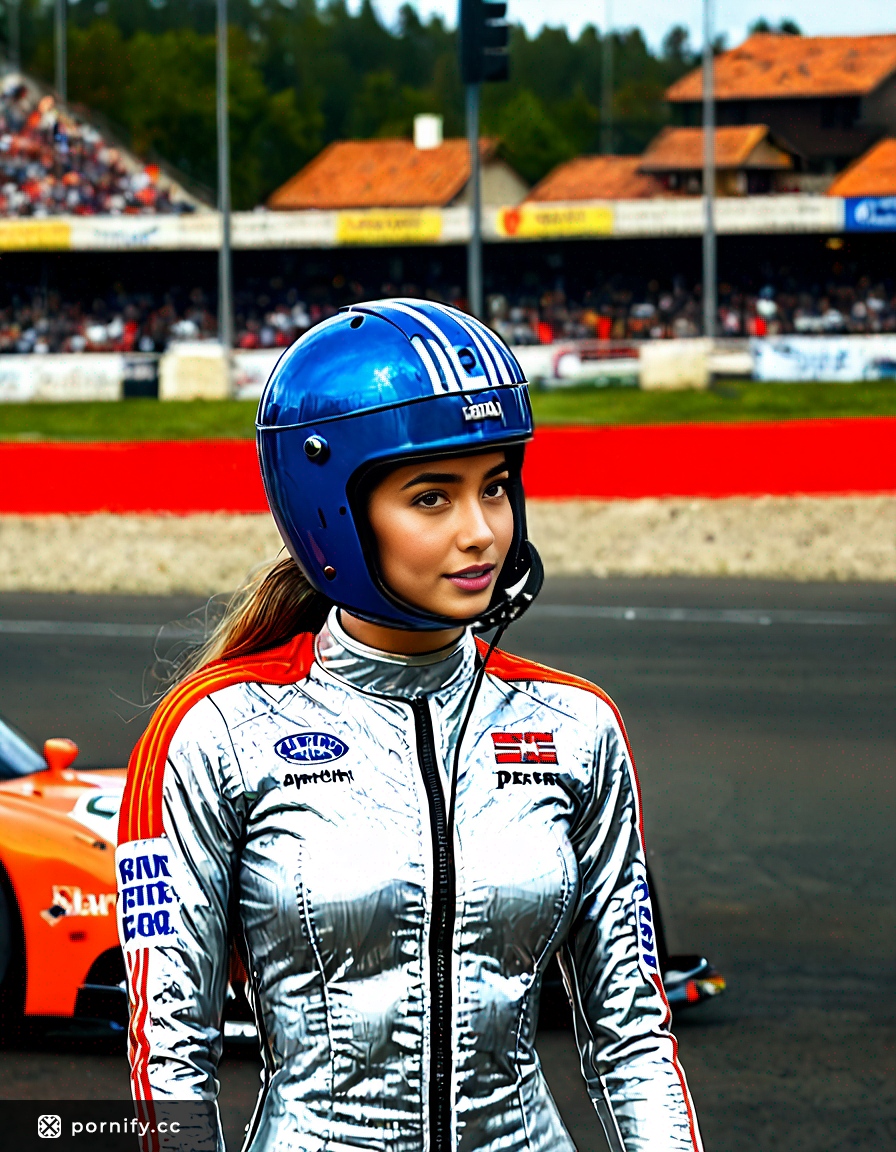 Hispanic Race Driver - Muscular Female in Cityscape 🏎️💪
