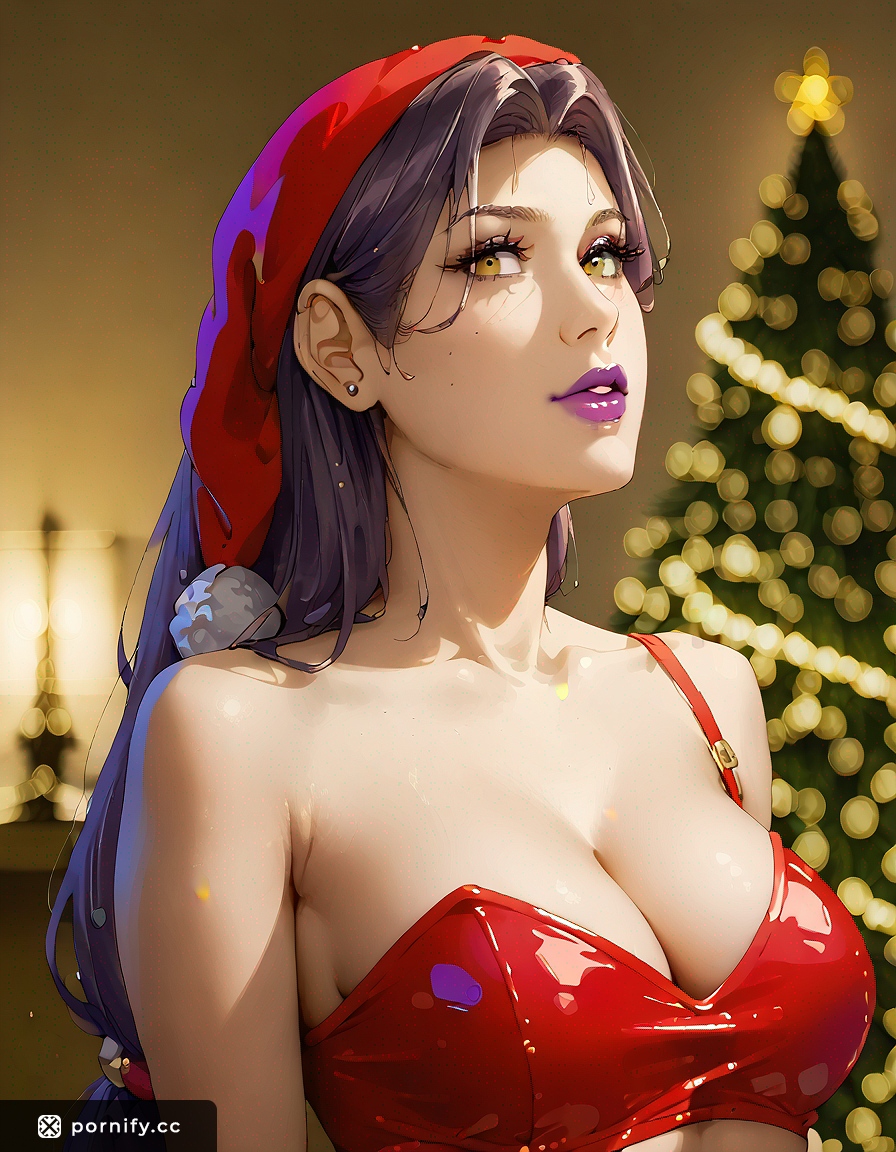 Hispanic Anime Girl Purple Lipstick Back View 🌟🎄