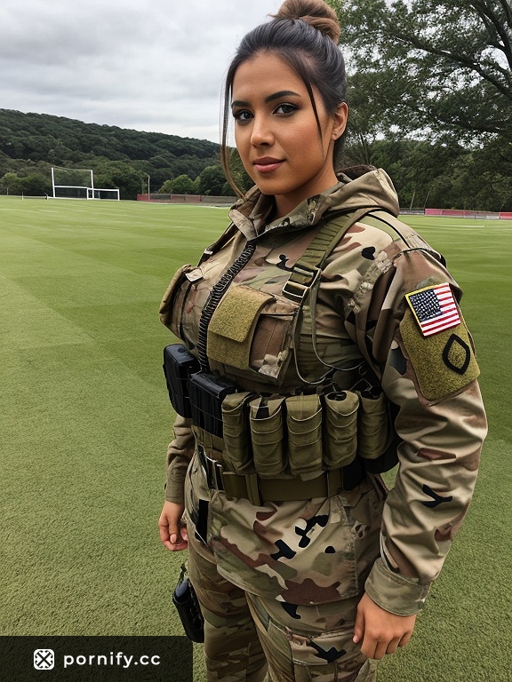 Military Uniform Cumshot - Stocky Female Back View 💦👩‍✈️