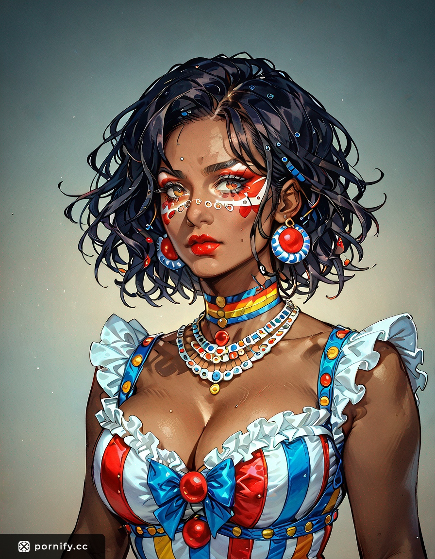 🎪 Ebony Clown Girl - Anime AI Art