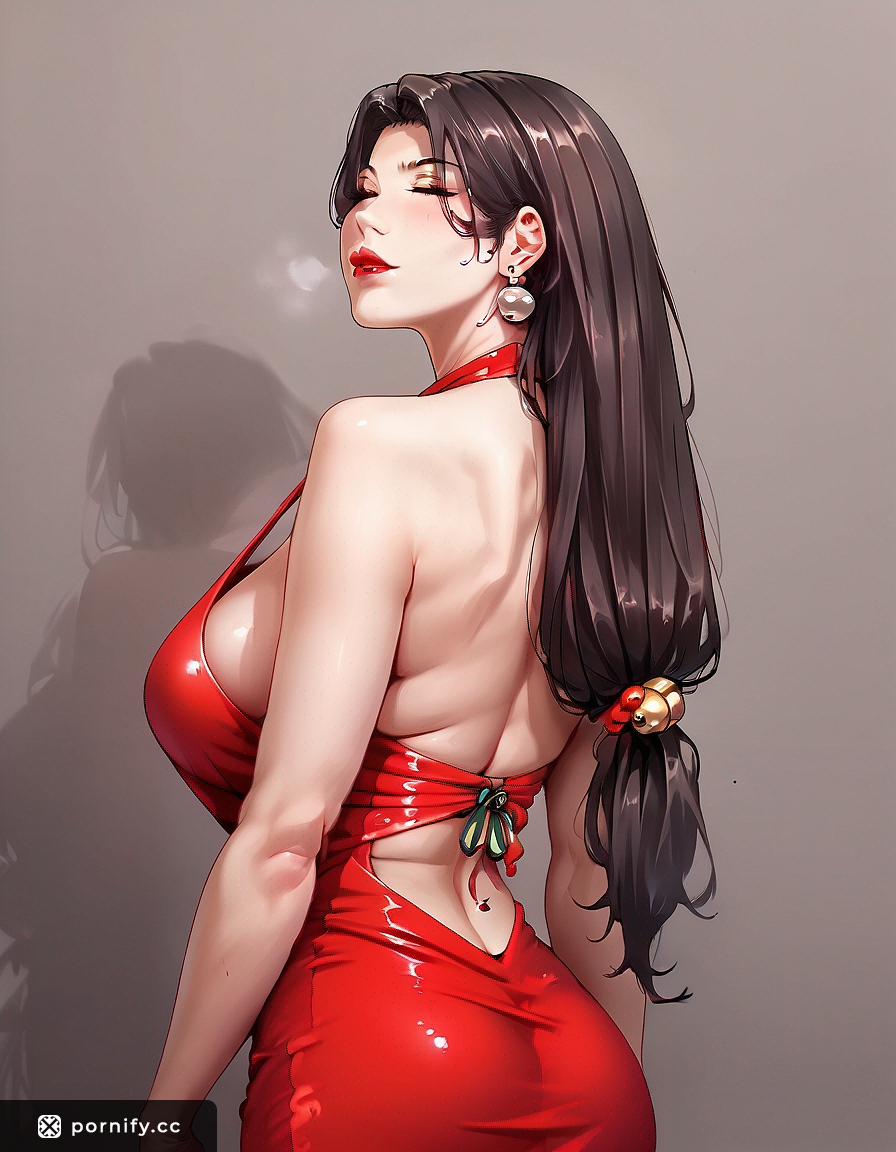 Festive MILF in Red Dress 🎄🔥 Back View