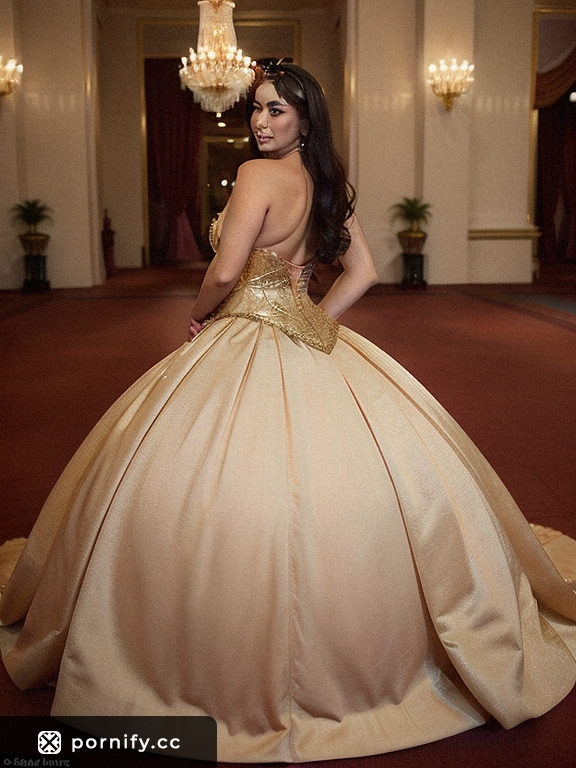 MILF in Princess Dress Back View 👗🔥