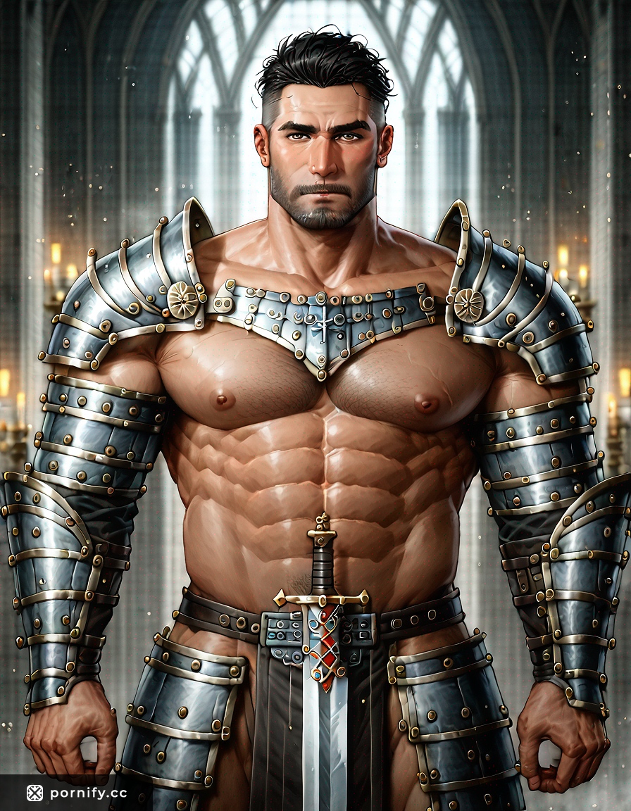 Blonde Knight DILF - Huge Cock Anime Art 🗡️💪🔥
