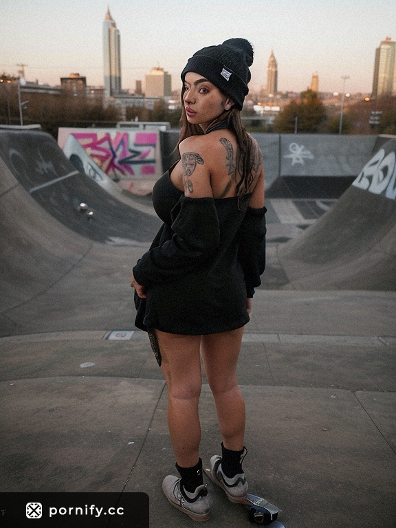 Skatepark Girl Back View - Cityscape Realistic AI Model