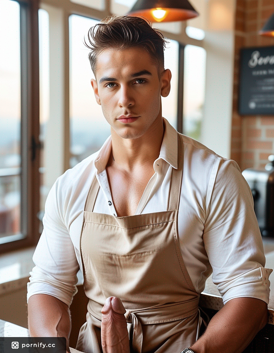 Hyperrealistic Hispanic Barista - Big Cock in Bathroom 🍆🚽