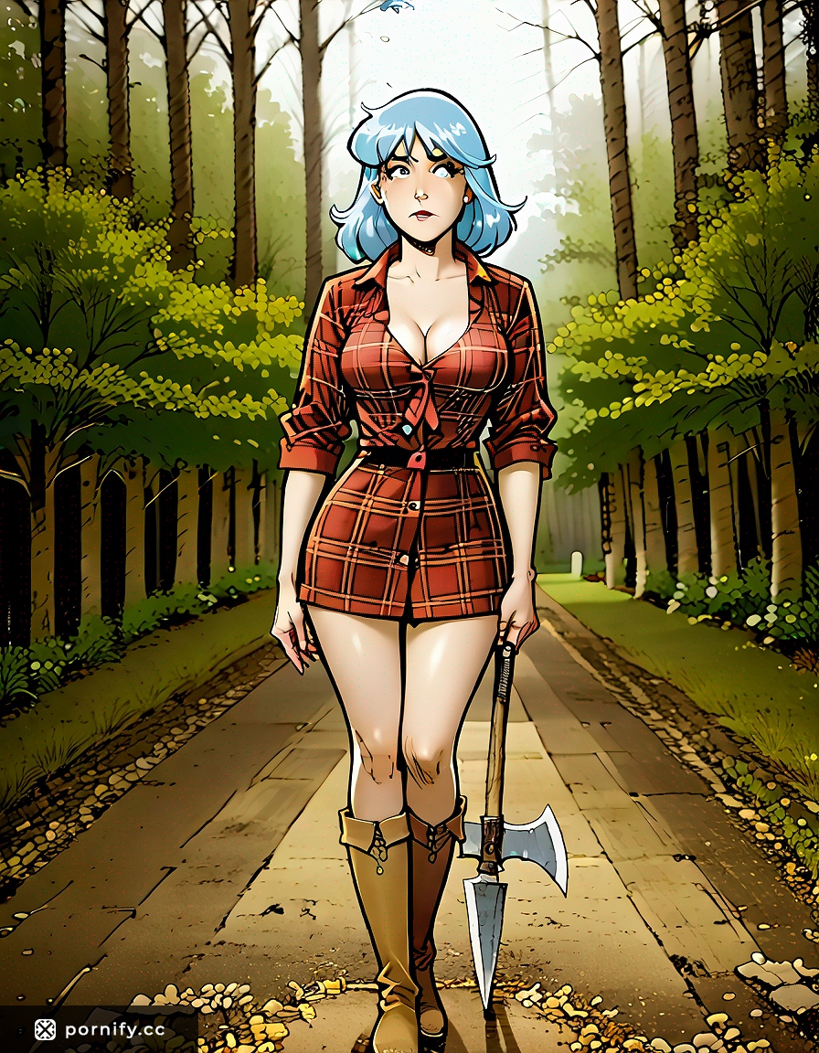 Anime Lumberjack Babe Back View 🔥