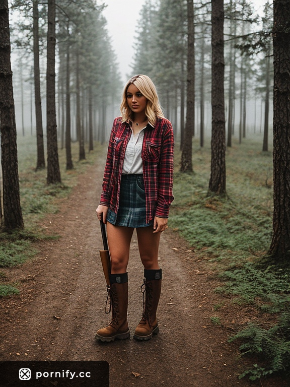 Blonde Lumberjack Back View - Medieval Art Style 🌲👱‍♀️