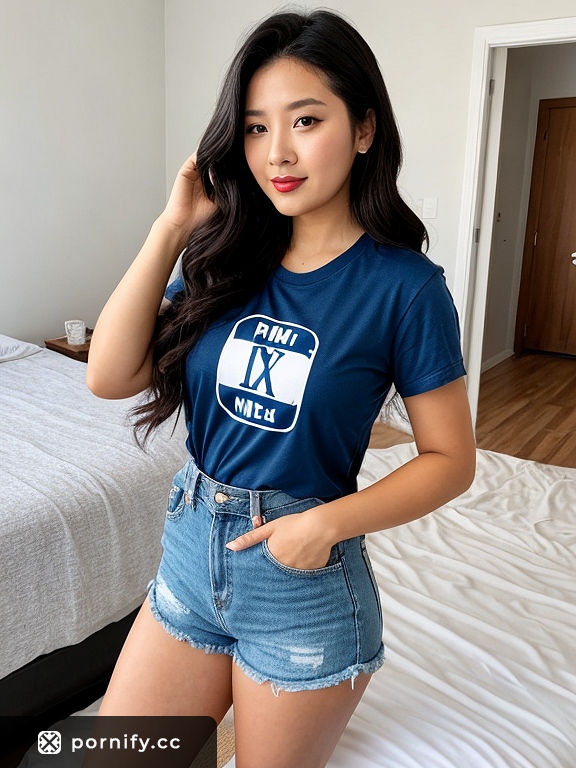 Curvy Back View in Bedroom - Oversized Shirt & Red Lipstick 🔥