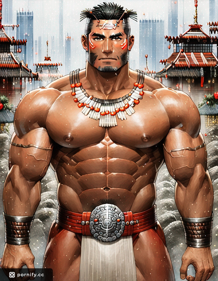 Knight's Tanned Muscles - Squatting Pose 🛡️💪