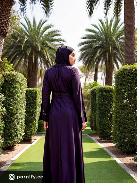 Petite Hijab Beauty Back View 💜🖤