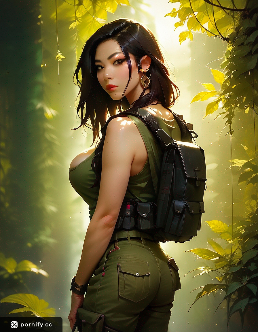 Asian Hentai Adventurer with Big Breasts - Back View 🌟
