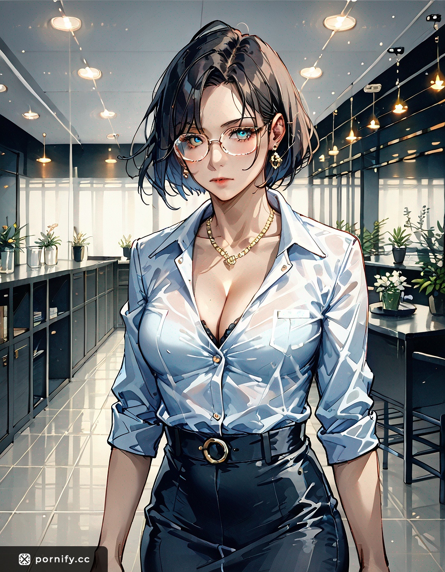 Curvy Anime Secretary Back View 👩‍💼🎨