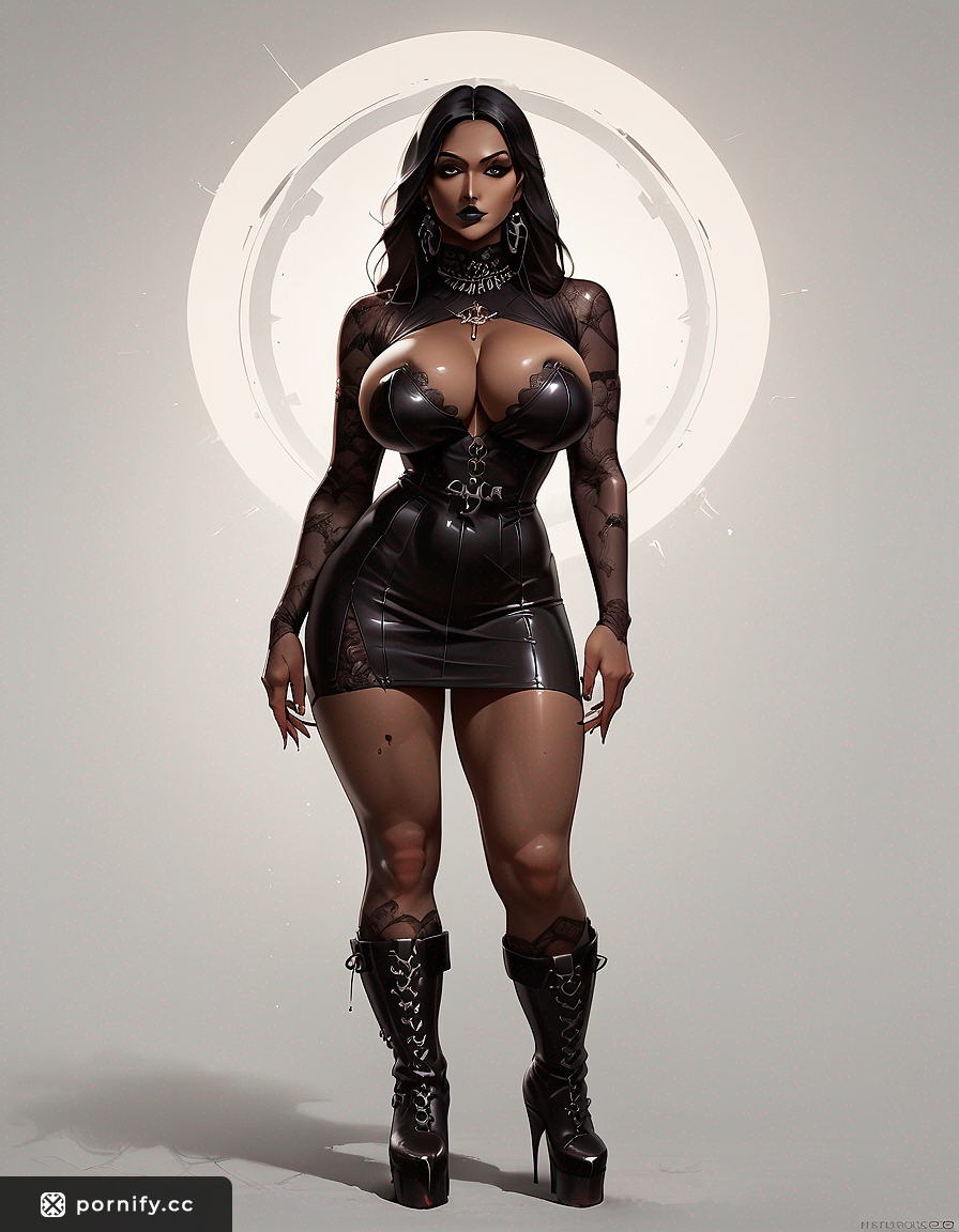 🎄 Ebony Goth Anime Beauty - Festive Shirtlift