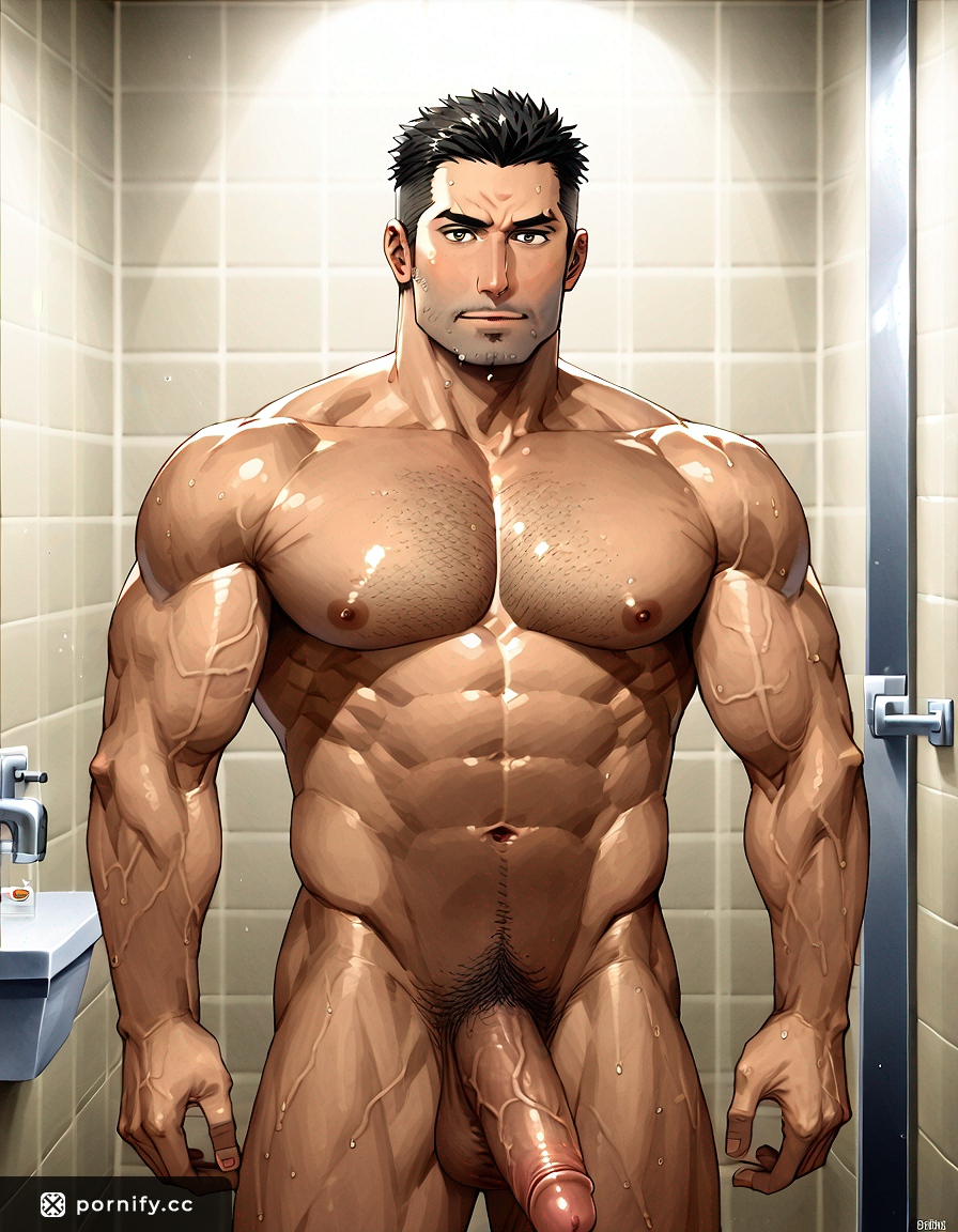 Muscular Anime Male Nude - Bathroom Scene 🛁