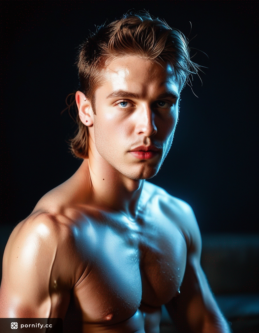 Seductive Male with Red Lipstick - Hyperrealistic Indoor Pose 🔥👄