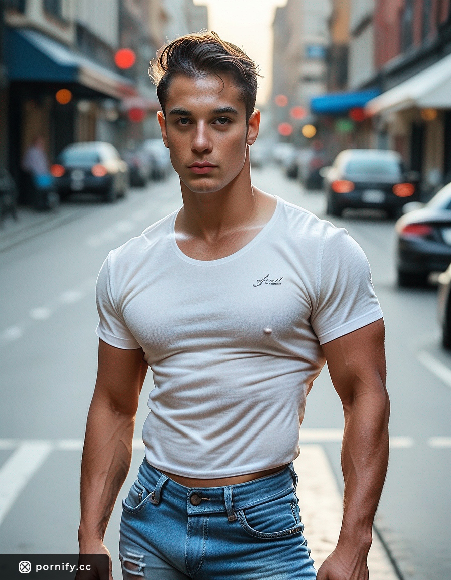 Hispanic Slim Guy in Bedroom - Casual Jeans & T-Shirt 🛏️👕