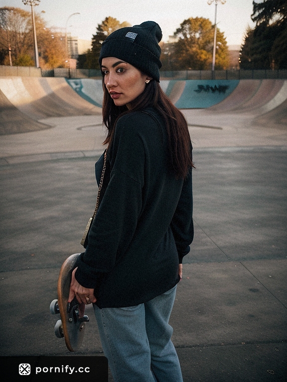 Skatepark Girl Back View - Realistic Park Pose 🛹🌳