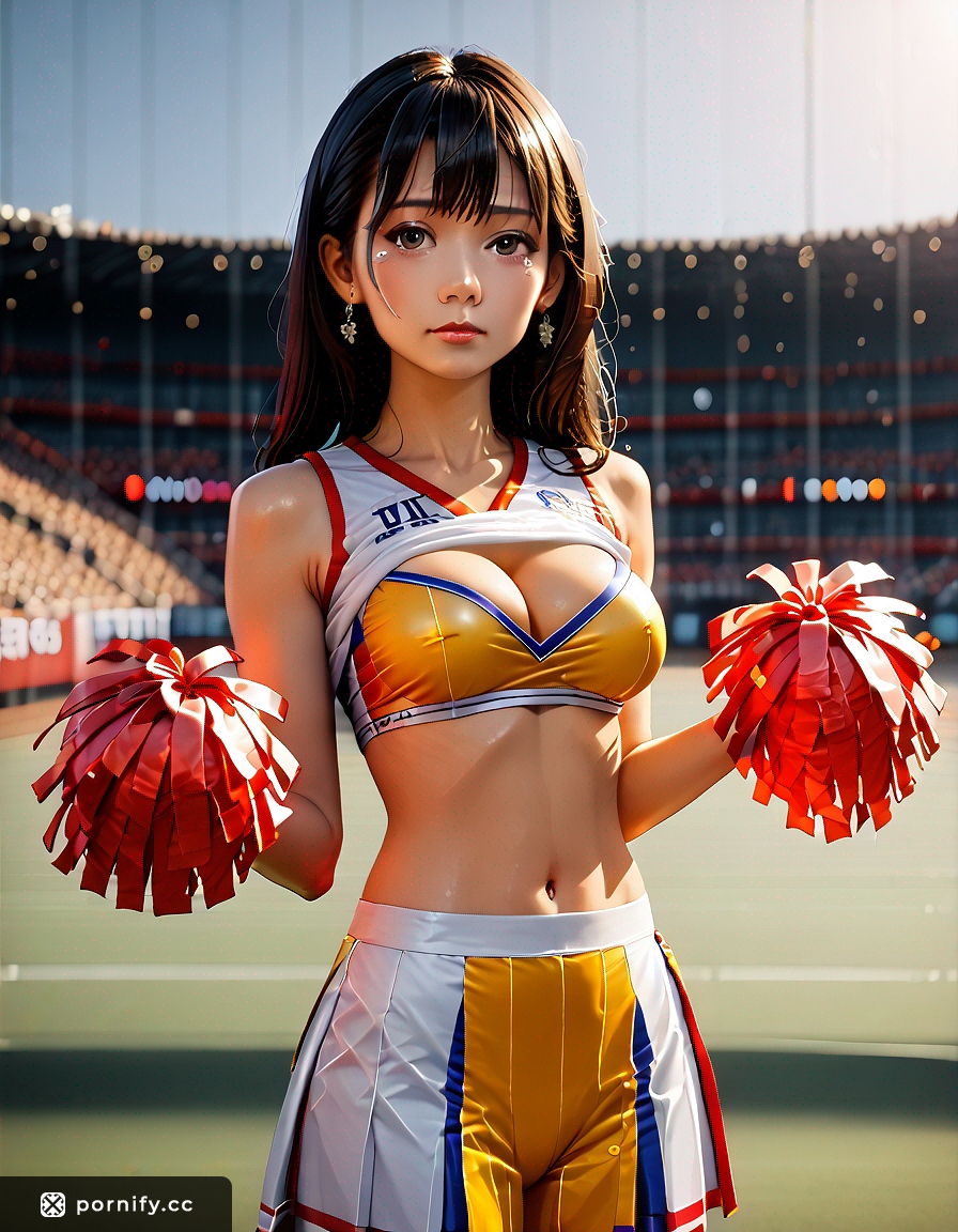 Cheerleader Shirt Lift - Busty Asian Anime Babe 🎀🔥