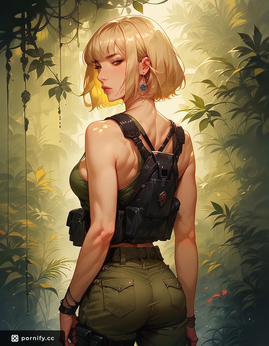 Jumping Blonde Anime Babe - Back View 💖🏃‍♀️