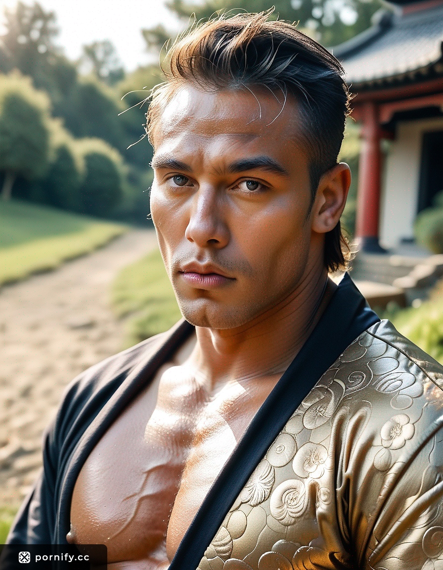 Muscular Asian Samurai DILF - Huge Cock in Bedroom