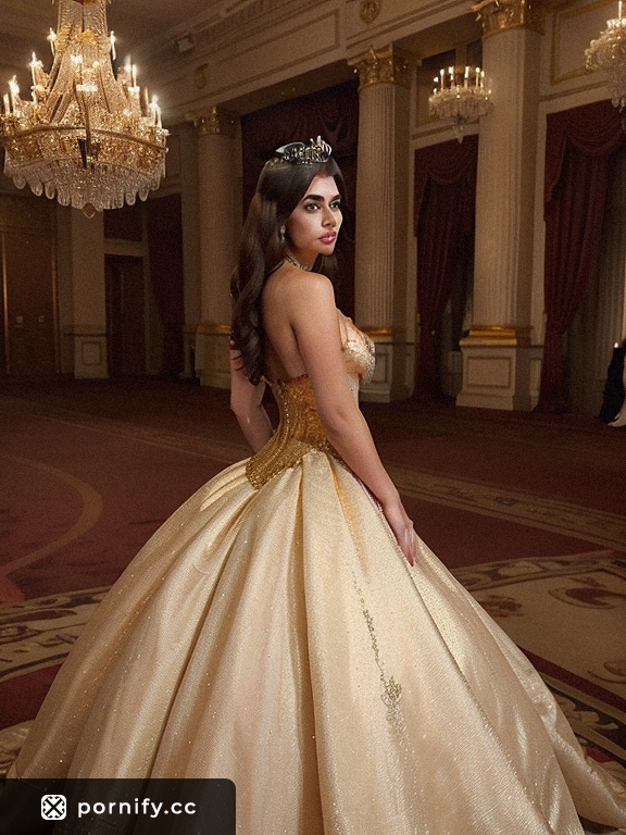 Sexy Back View in Princess Dress 🌸🔥