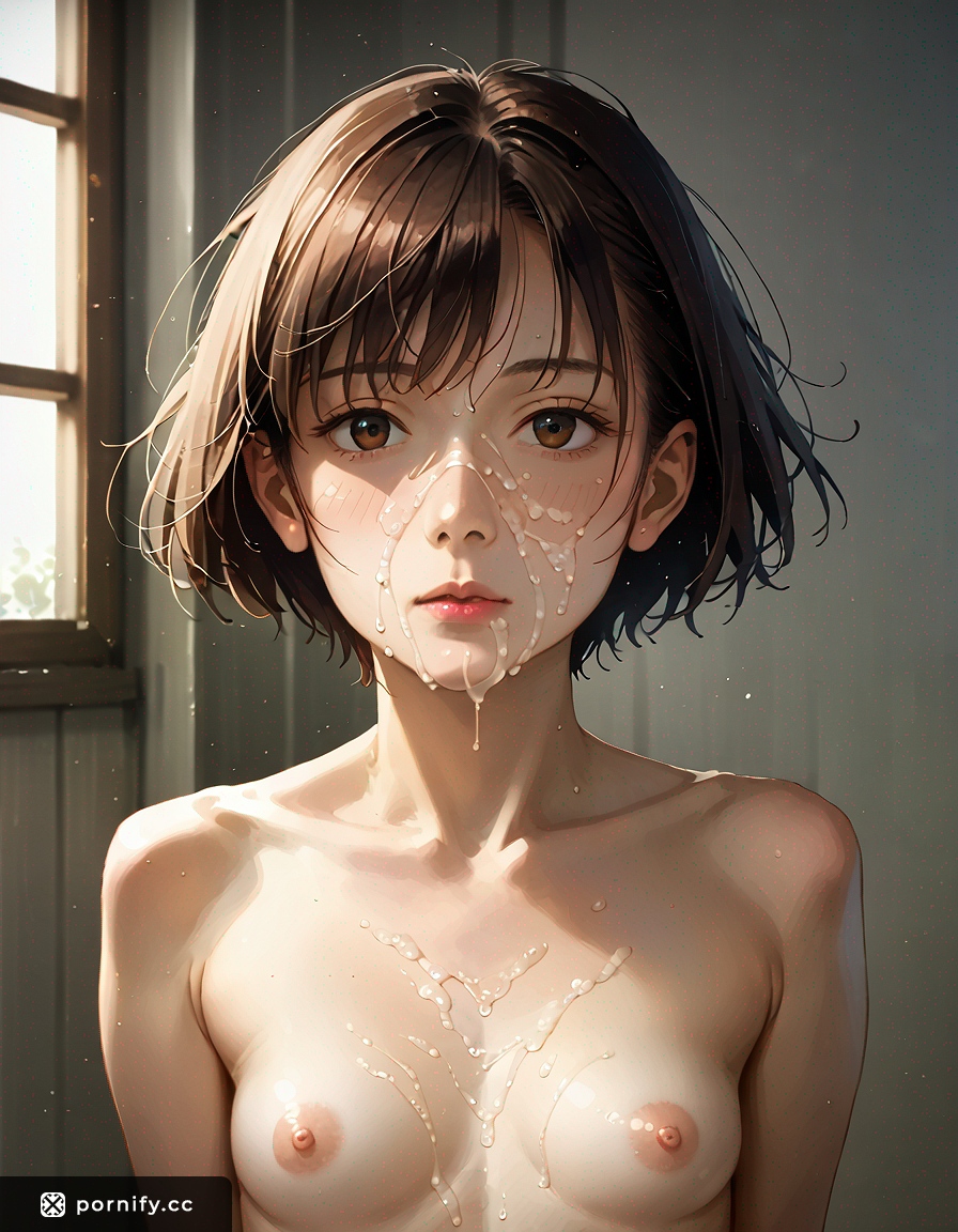 Anime Girl Cumshot 💦 Short Hair Slim Body