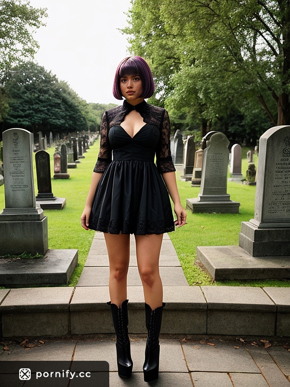 Goth Girl Pool Back View 💜🌊
