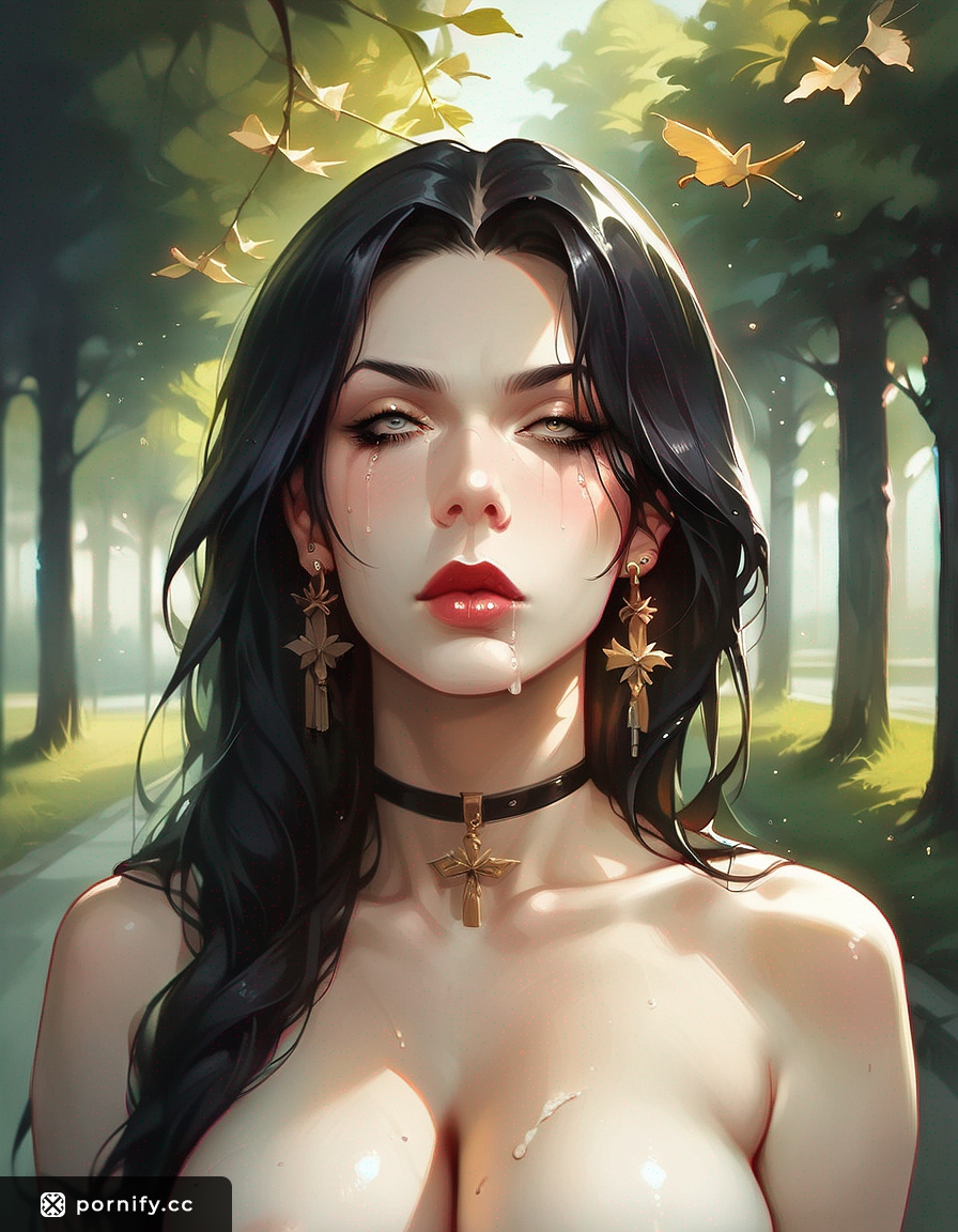 🍑 Big Breasted Black Hair Hentai - Food Tease in Park