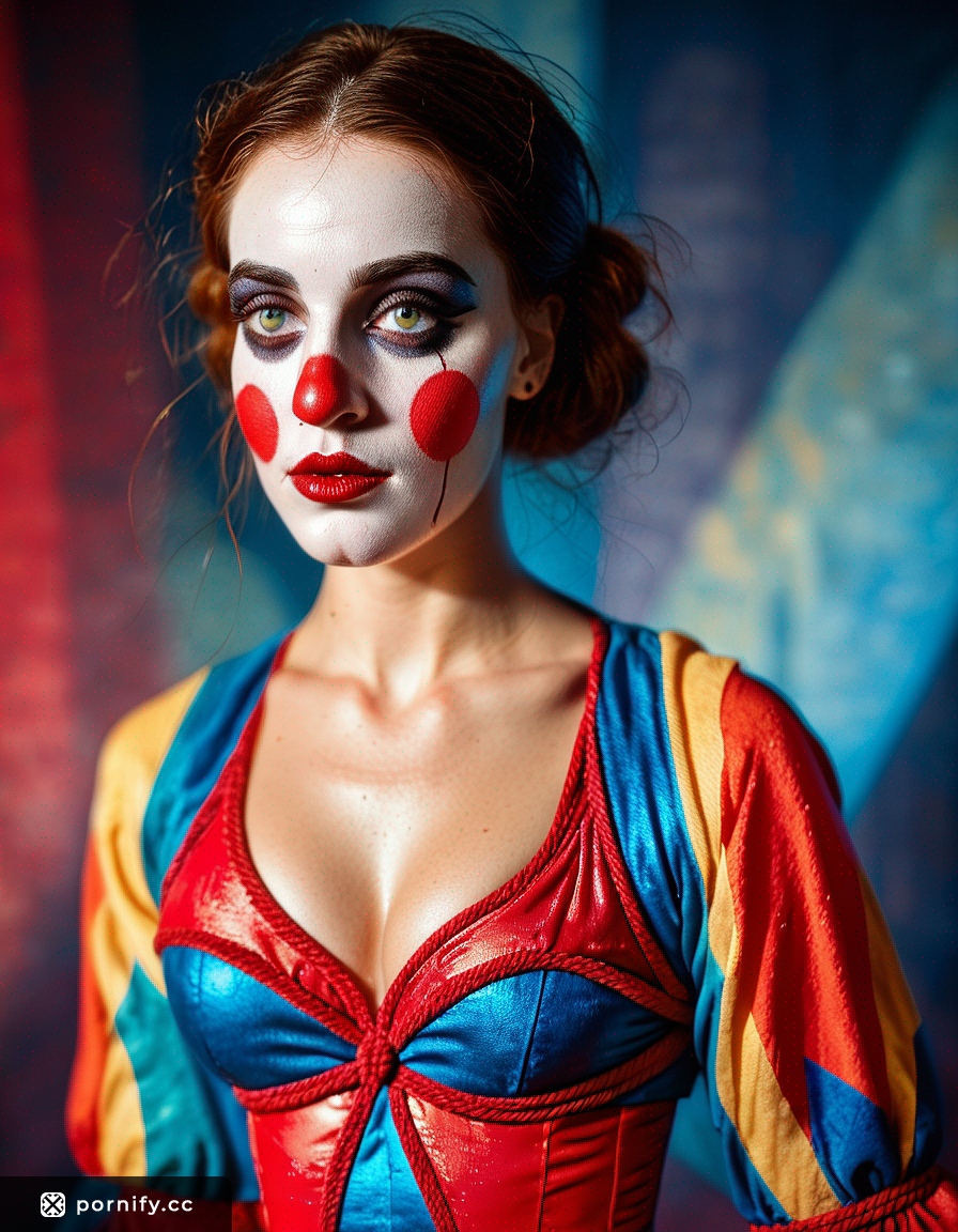 Hyperrealistic Medieval Clown Girl - Sexy Back View 👗🔥