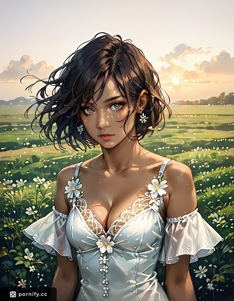 Anime Ebony Brunette in Long Dress 🎨✨