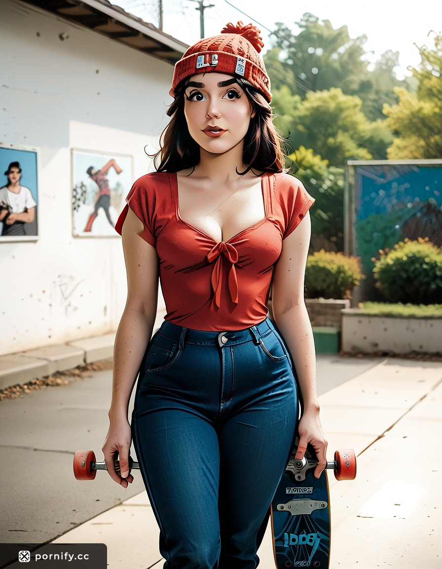 Chubby Skatepark Girl - Hyperrealistic AI Art