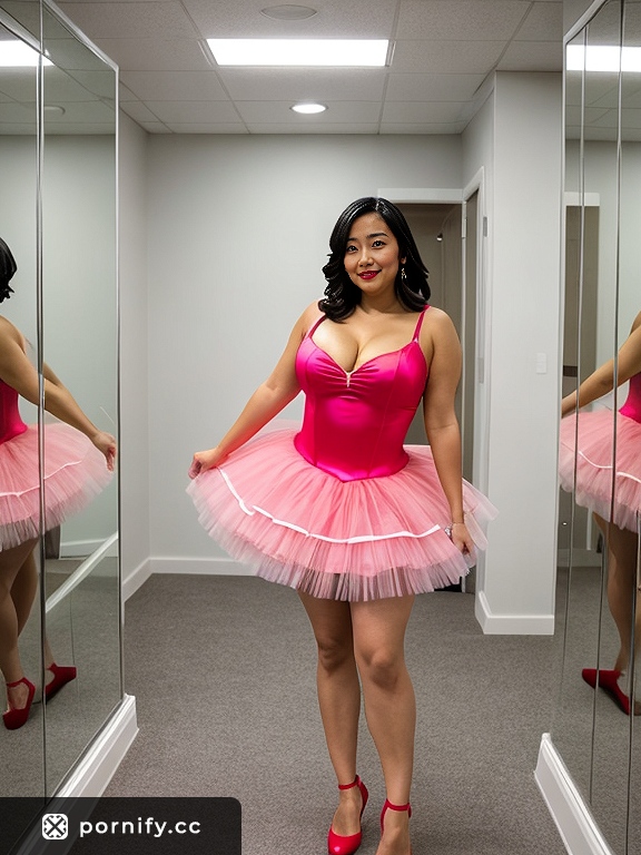Asian MILF in Tutu with Red Lipstick 🔥👗💋