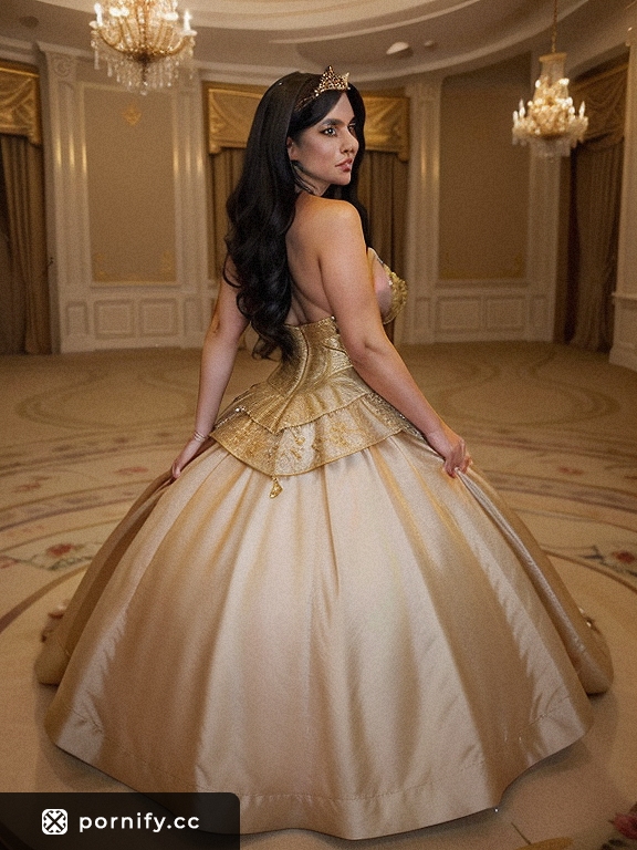 Christmas MILF in Princess Dress - Back View 🎄👗🔥