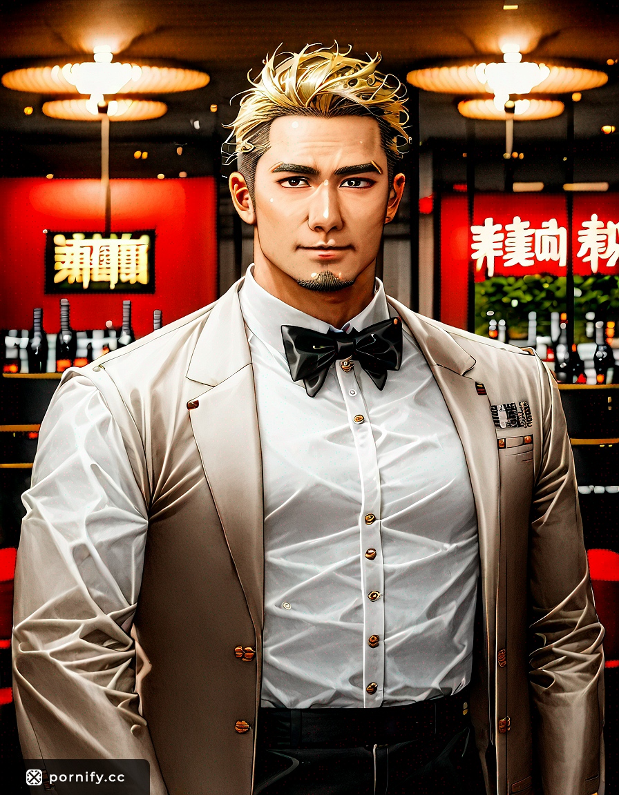 Anime Waiter Slim Blonde Asian 🌟👨‍🍳
