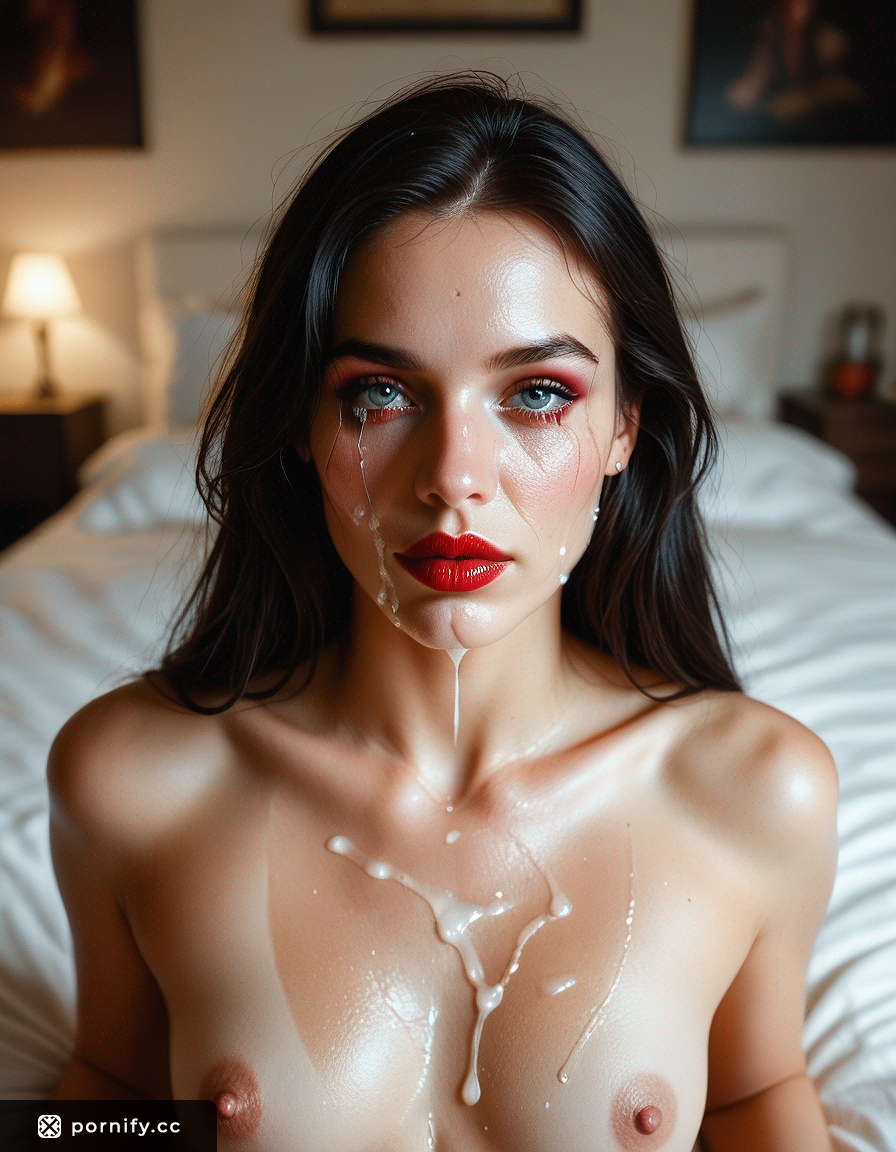 Slim Teen Cumshot - Red Lips Bedroom 🔥