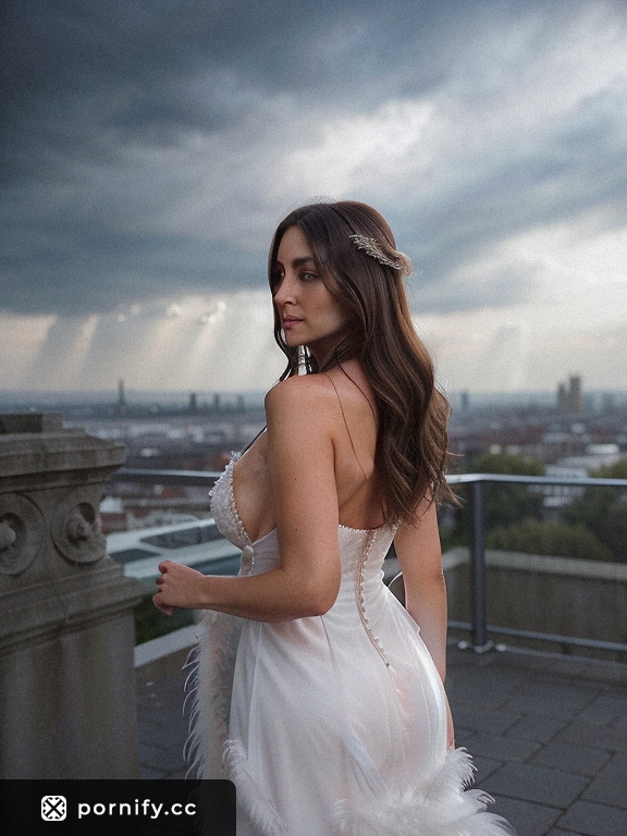 Brunette Angel Back View - Cityscape MILF 👼🏙️