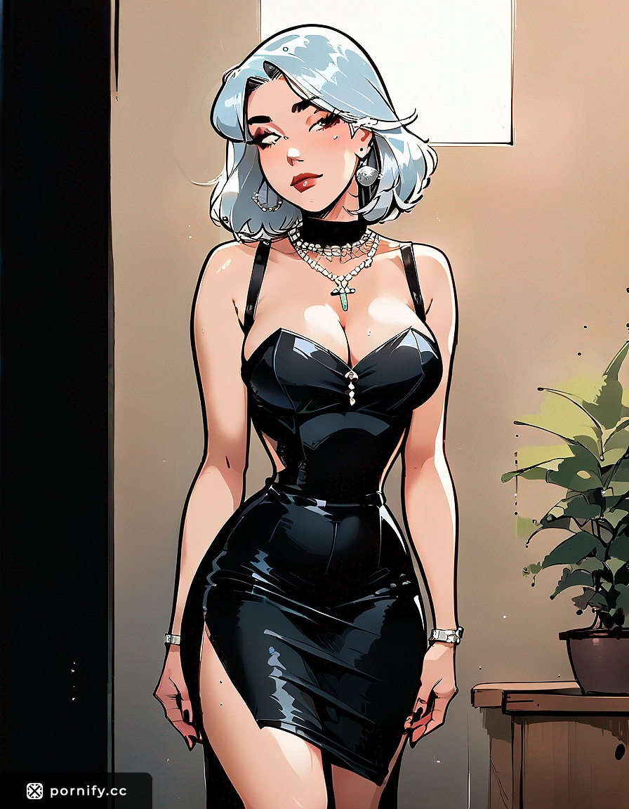 Hentai Pencil Dress Back View - Curvy Anime Girl 🔥👗
