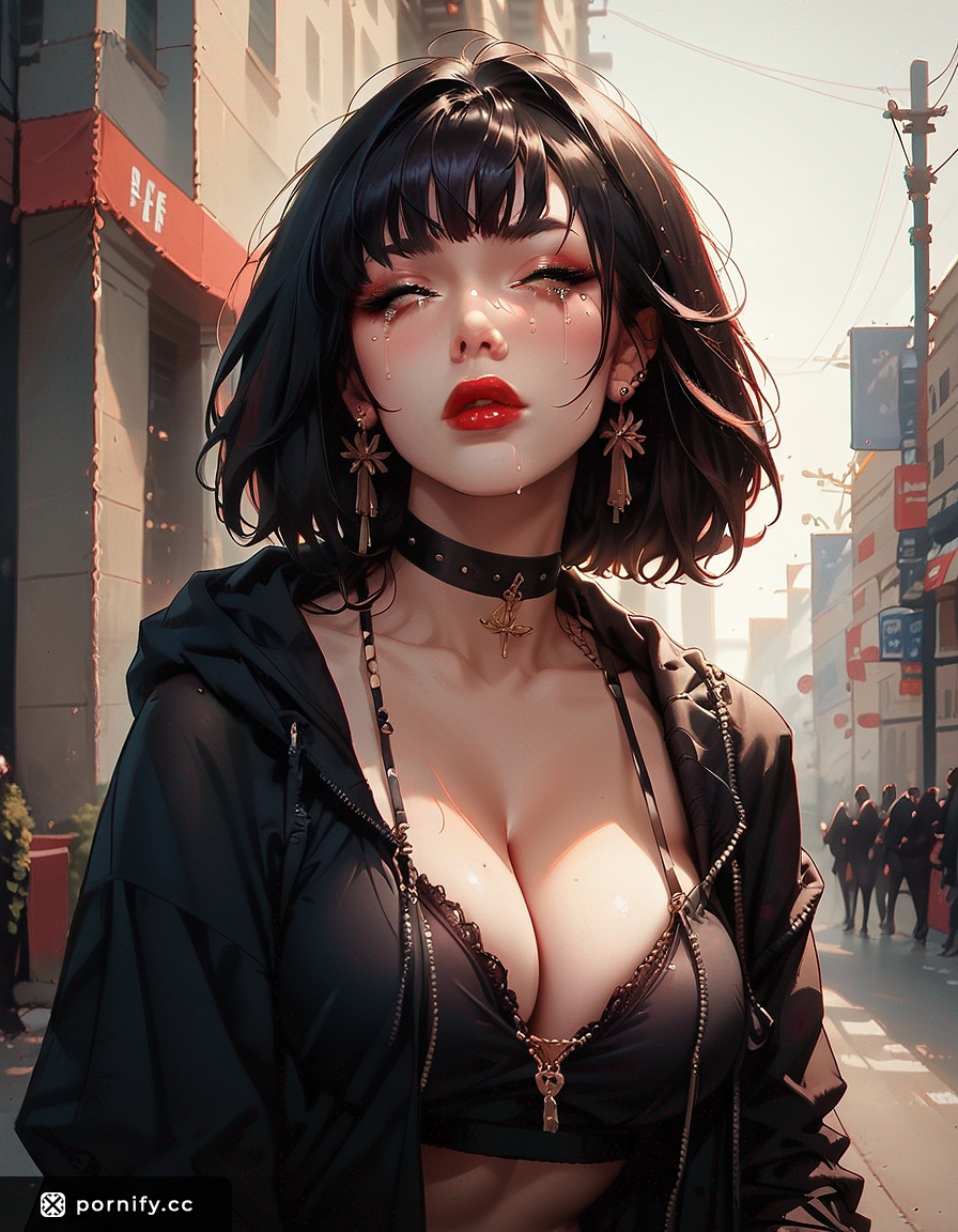 Curvy Asian Babe in Hoodie - Big Boobs Red Lips 🔥👅