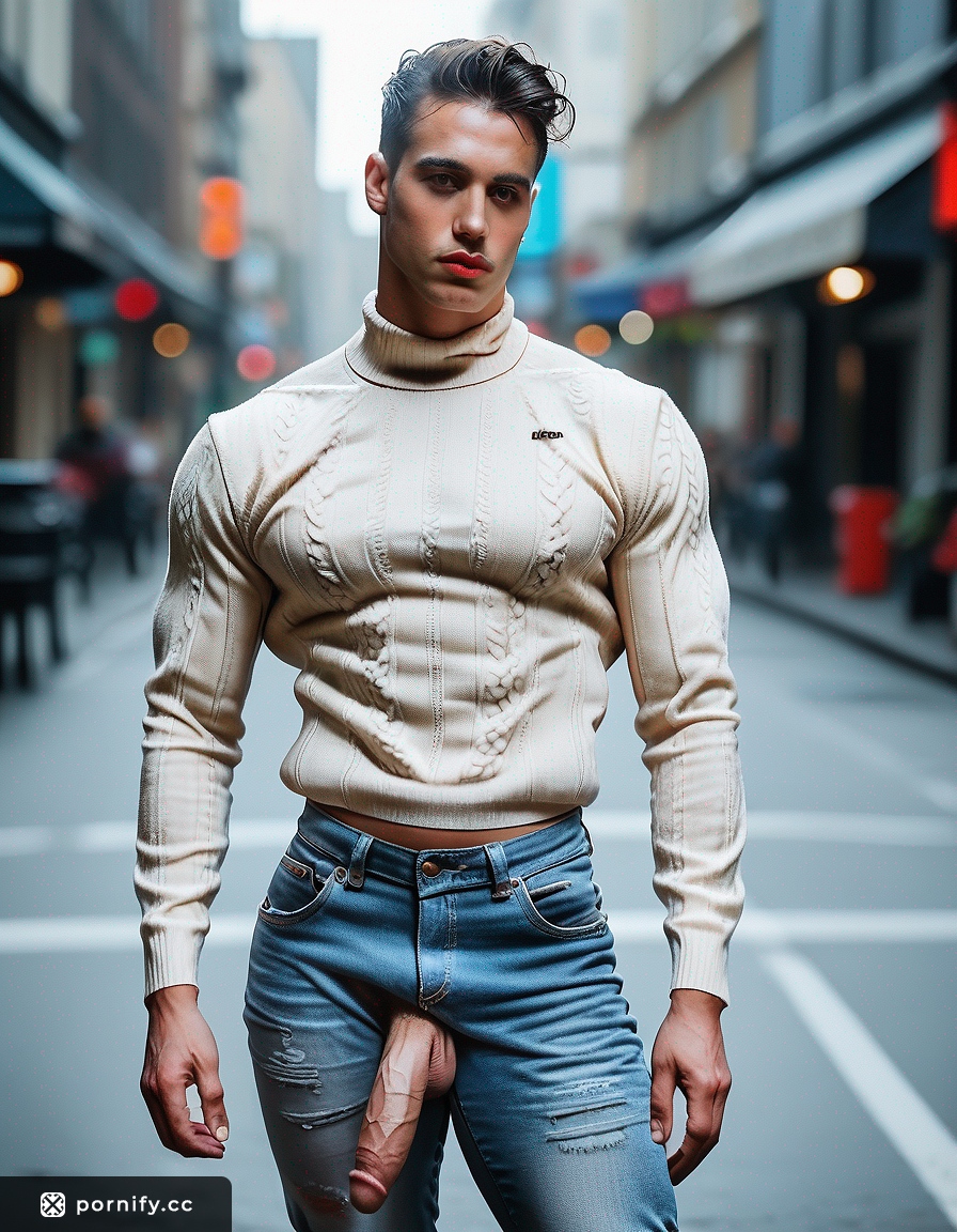 Slim Male in Sweater & Jeans - Hyperrealistic Portrait ❤️