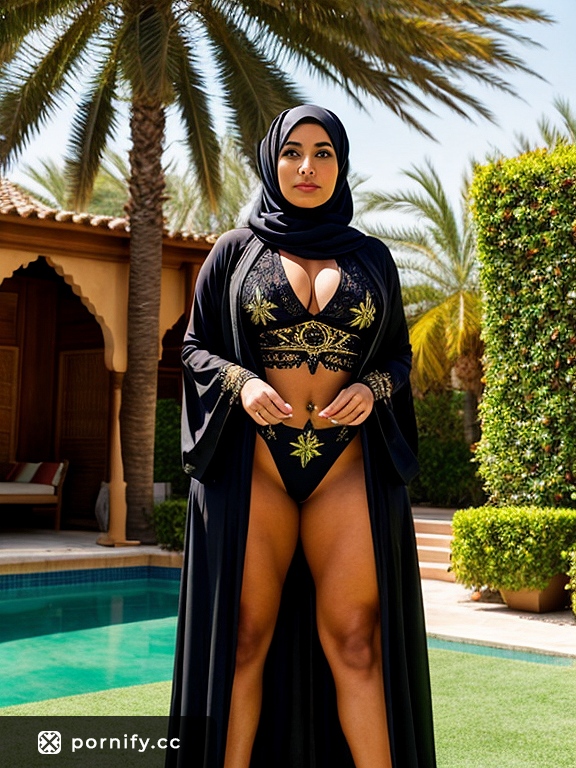 Muscular Hijab Babe Back View 💪🧕🔥