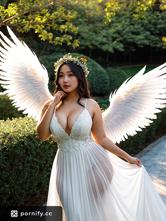 Chubby Asian Angel in Christmas Outdoors 🌟👼🎄