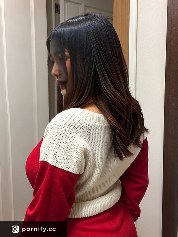 Sexy Asian Santa Babe - Back View 🌟🎅🔥