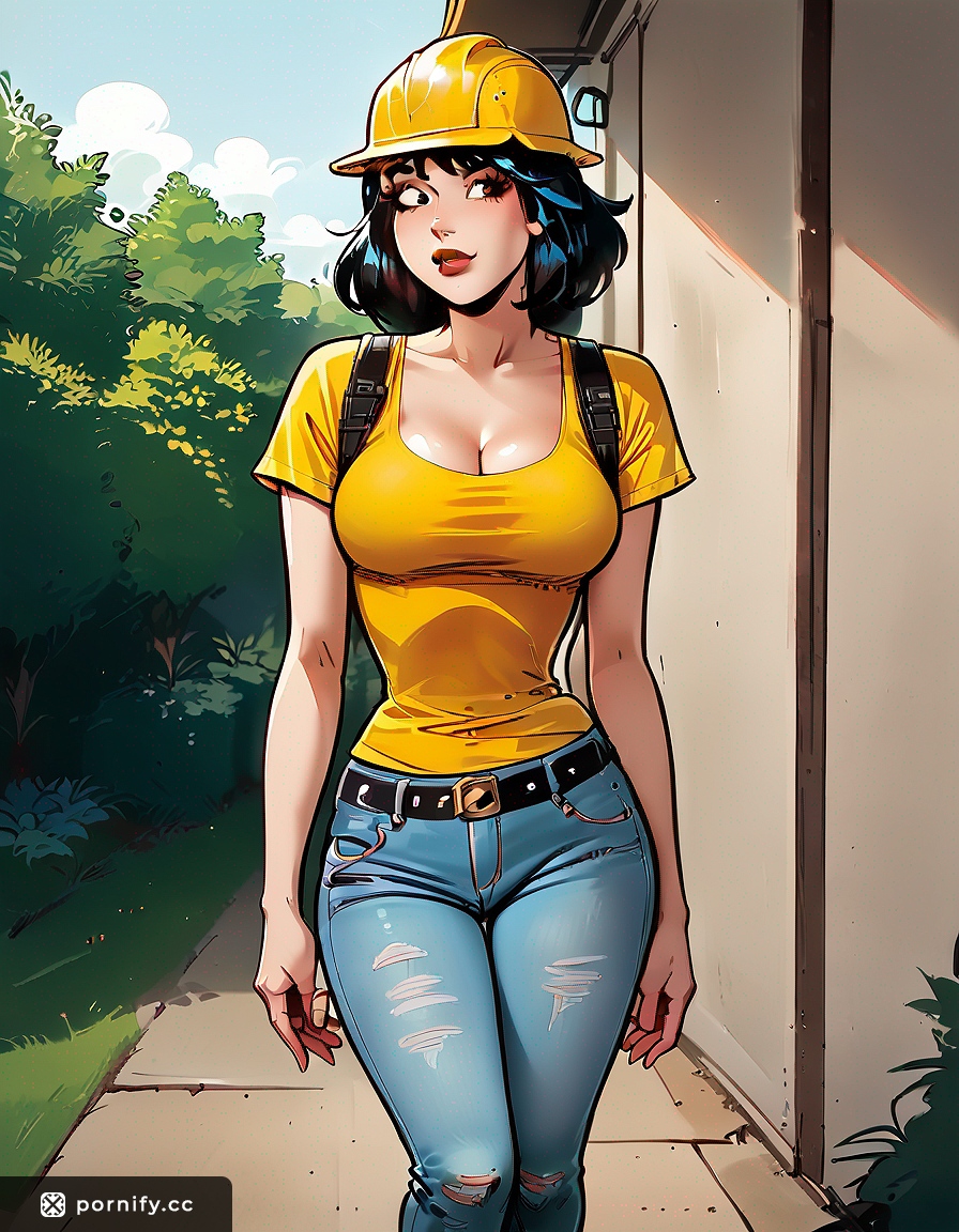 Hentai Construction Worker Shirt Lift in Park 🏗️👷‍♀️