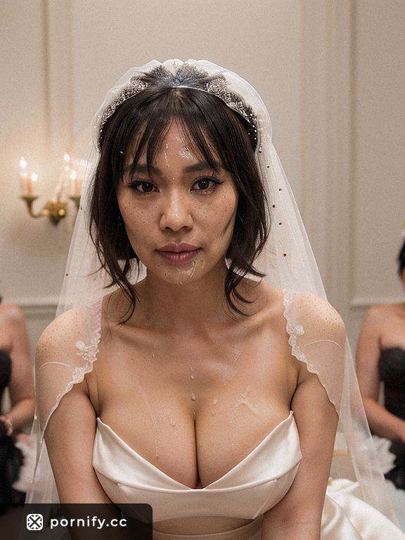 Asian MILF Wedding Dress Cumshot - Freckles & Big Breasts 💦👰
