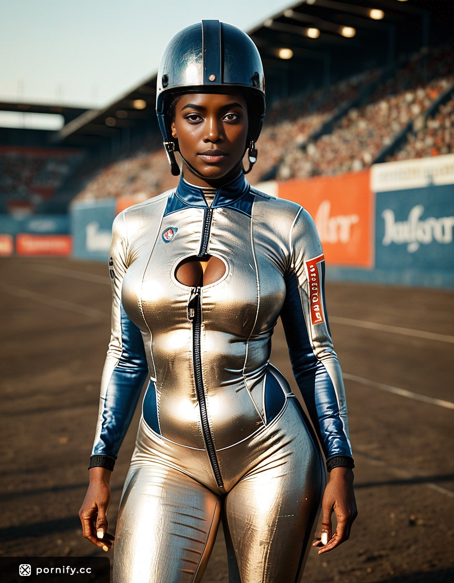 Curvy Ebony Race Driver - Sexy Back View 🏎️🔥