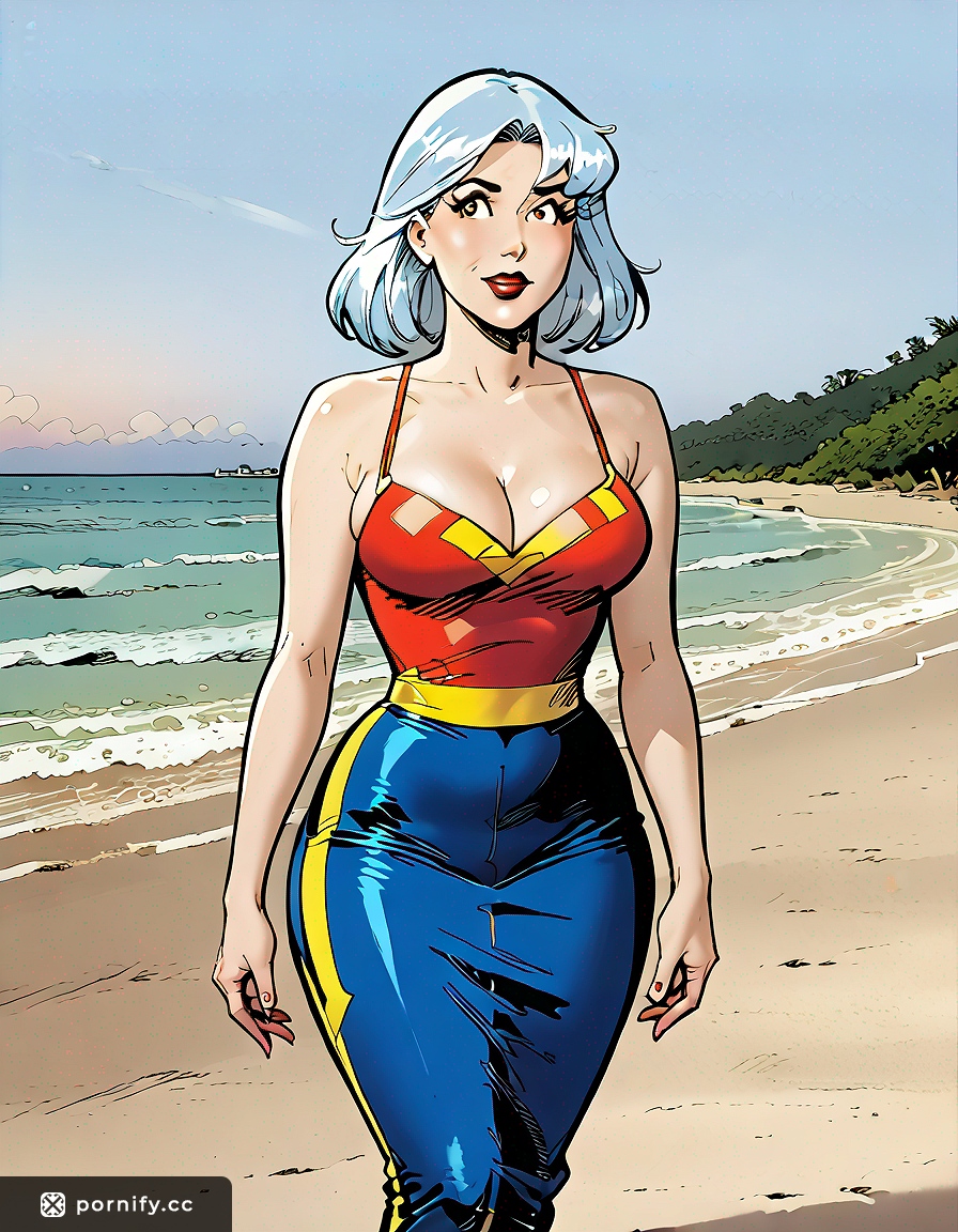 Superhero MILF Beach Tease 🦸‍♀️🍑🌊