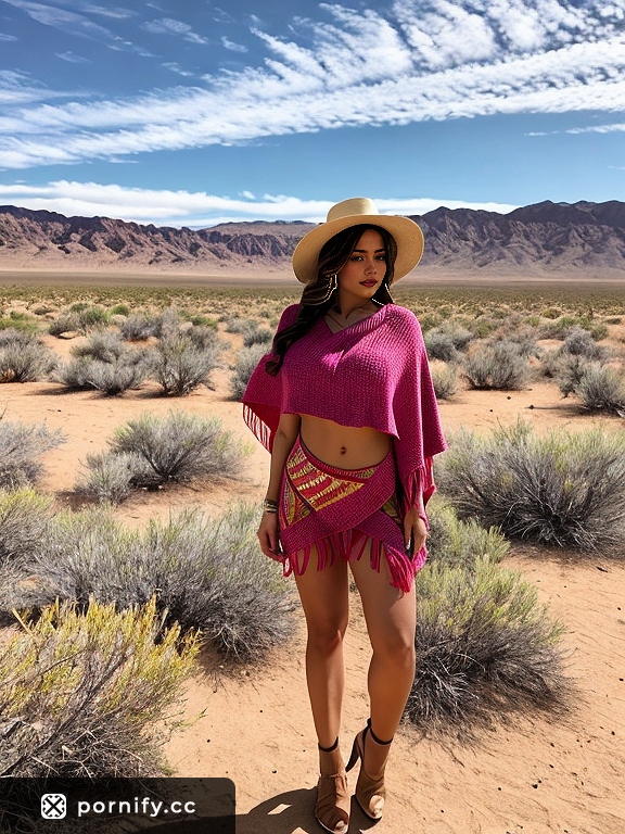 Muscular Caucasian Back View in Poncho 💪🔥