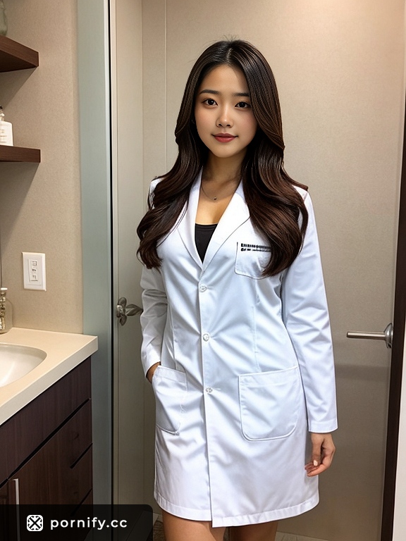 Slim Asian Brunette in Lab Coat 🧪👩‍🔬
