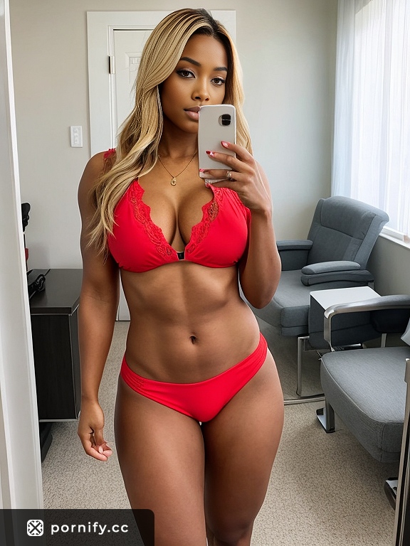 Muscular Ebony Nurse - Blonde Hair Front View 💉💪